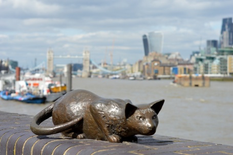 This cat is part of an endearing collection of statues in Bermondsey featuring also the Dr, his wife and child. (Picture: Jackie Buckle)